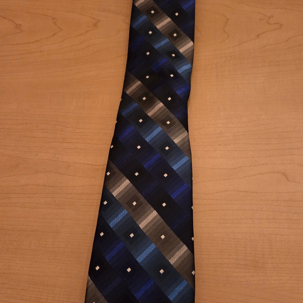 Bespoke Navy and Charcoal Checkered Tie